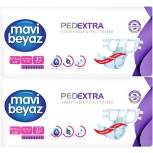 Mavi Beyaz Ped Ekstra Tekstil Yüzeyli Yetişkin Bel Bantlı Hasta Bezi Small Küçük 60 Adet