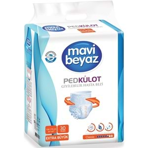 Mavi Beyaz Ped Emici Külot Hasta Bezi XL Ekstra Büyük 150 Adet