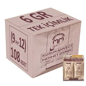 Mehmet Efendi Kurukahveci Türk Kahvesi 6GR Tek Fincanlık (108 Li Set) (9PK*12)