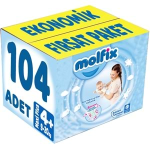 Molfix Bebek Bezi Beden:4+ (9-20Kg) Maxi Plus 104 Adet Ekonomik Fırsat Pk