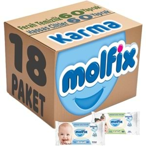 Molfix Islak Havlu Mendil İzotonik Karma 18 Li Set (Ferah Temizlik-Hassas Cilt)