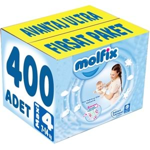 Molfix Bebek Bezi Beden:4 (7-14Kg) Maxi 400 Adet Avantaj Ultra Fırsat Pk