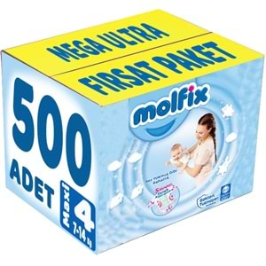 Molfix Bebek Bezi Beden:4 (7-14Kg) Maxi 500 Adet Mega Ultra Fırsat Pk