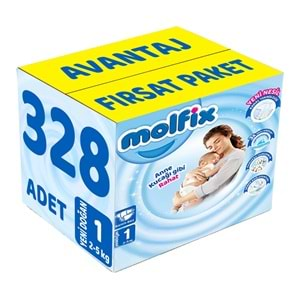 Molfix Bebek Bezi Beden:1 (2-5Kg) Yeni Doğan 328 Adet Avantaj Fırsat Pk