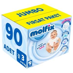 Molfix Bebek Bezi Beden:3 (4-9Kg) Midi 90 Adet Jumbo Fırsat Pk