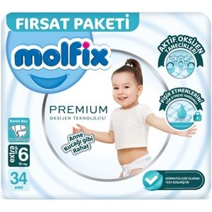 Molfix Premium Bebek Bezi Beden:6 (15+KG) Extra Large 68 Adet Fırsat Pk + 3 Adet Islak Mendil