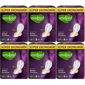 Molped Süper Night Hijyenik Ped Gece 84 Adet Süper Ekonomik Pk (6PK*14)