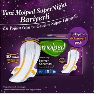 Molped Süper Night Hijyenik Ped Gece 84 Adet Süper Ekonomik Pk (6PK*14)