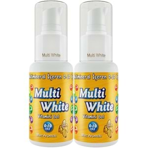 Multi White Diş Macunu 50ML Muz Aromalı Bol Vitaminli (0-10 Yaş) (2 Li Set)