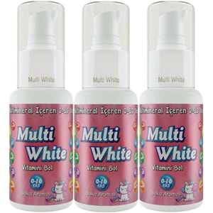 Multi White Diş Macunu 50ML Sakız Aromalı Bol Vitaminli (0-10 Yaş) (3 Lü Set)