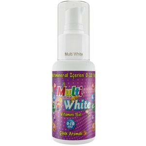 Multi White Diş Macunu 50ML Karma Muz-Çilek-Sakız Aromalı Bol Vitaminli (0-10 Yaş) (9 Lu Set)