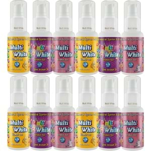 Multi White Diş Macunu 50ML Karma Muz-Çilek-Sakız Aromalı Bol Vitaminli (0-10 Yaş) (12 Li Set)