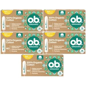 O.B Organic Normal Tampon 80 Li Set (5PK*16)