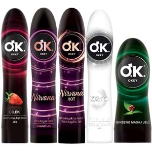 Okey Kayganlaştırıcı Jel Karma (Çilekli/Nirvana/Nirvana Hot/Zero 100ML) (Masaj Jeli 200ML)