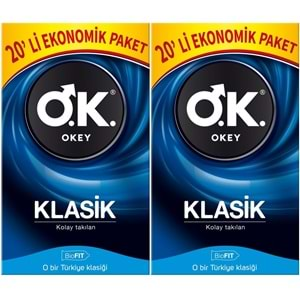 Okey Prezervatif 40 Adet Klasik Ekonomik Pk (2 Li Set)