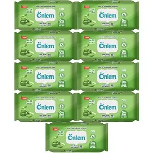 Önlem Islak Havlu Mendil 90 Yaprak Aloe Vera Plastik Kapaklı (9 Lu Set) (810 Yaprak)