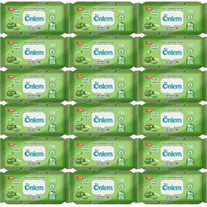 Önlem Islak Havlu Mendil 90 Yaprak Aloe Vera Plastik Kapaklı (18 Li Set) (1620 Yaprak)