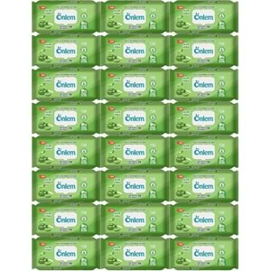 Önlem Islak Havlu Mendil 90 Yaprak Aloe Vera Plastik Kapaklı (24 Lü Set) (2160 Yaprak)