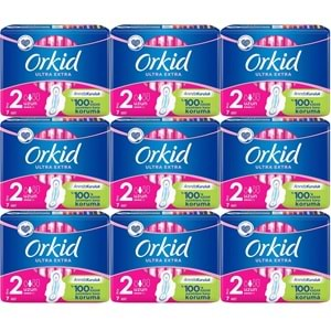 Orkid Hijyenik Ped Ultra Extra Koruma Uzun 63 Adet (9PK*7)