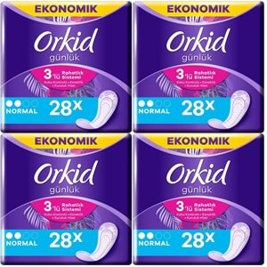 Orkid Günlük Ped Günlük Koruma Normal 112 Adet Ekonomik Paket (Tekli Paketlerde) (4PK*28)