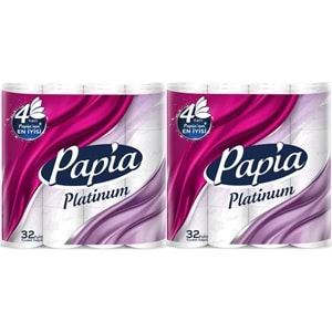 Papia Tuvalet Kağıdı (4 Katlı) 64 Lü Pk Platinum (2PK*32)