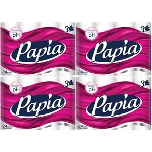 Papia Tuvalet Kağıdı (3 Katlı) 96 Lı Set Klasik (4PK*24)