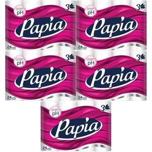 Papia Tuvalet Kağıdı (3 Katlı) 120 Li Set Klasik (5PK*24)