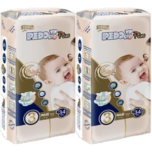 Pedo Plus Bebek Bezi Beden:3 (4-9KG) Midi 68 Adet Jumbo Ekonomik Pk