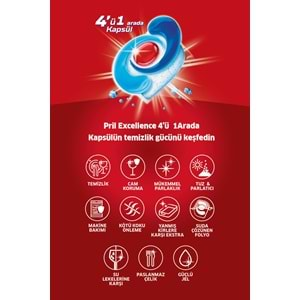 Pril Bulaşık Makinesi Deterjanı Kapsül Tablet Excellence 4 ü 1 Arada 480 Adet (8PK*60)