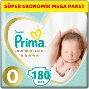 Prima Premium Care Bebek Bezi Beden:0 (1.5-2.5Kg) Prematüre 180 Adet Süpe Ekonomik Mega Pk