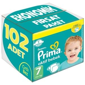 Prima Bebek Bezi Beden:7 (15+Kg) XX Large 102 Adet Ekonomik Fırsat Pk