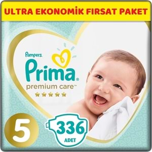 Prima Premium Care Bebek bezi Beden:5 (11-16Kg) Junior 336 Adet Ultra Ekonomik Fırsat Pk