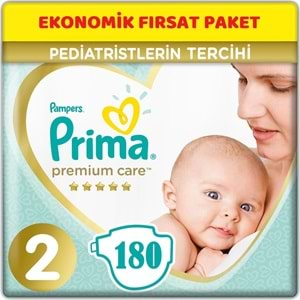 Prima Premium Care Bebek Bezi Beden:2 (4-8Kg) Mini 180 Adet Ekonomik Fırsat Pk