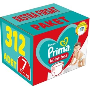 Prima Külot Bebek Bezi Beden:7 (17+Kg) XXL 312 Adet Ekstra Fırsat Pk