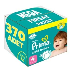 Prima Bebek Bezi Beden:4 (9-14KG) Maxi 370 Adet Mega Fırsat Pk