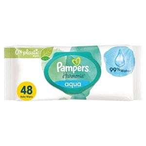 Prima Pampers Harmonie Islak Havlu Mendil Aqua Pure 48 Yaprak 48 Li Set (2304 Yaprak) Organik Pamuk