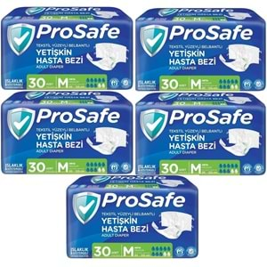 Prosafe Hasta Bezi Yetişkin Bel Bantlı Tekstil Yüzey M-Orta Boy 150 Adet (5PK*30)