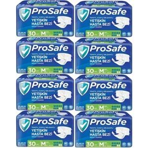 Prosafe Hasta Bezi Yetişkin Bel Bantlı Tekstil Yüzey M-Orta Boy 240 Adet (8PK*30)