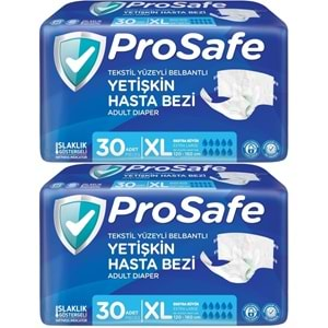 Prosafe Hasta Bezi Yetişkin Bel Bantlı Tekstil Yüzey XL-Extra Large Boy 60 Adet (2PK*30)