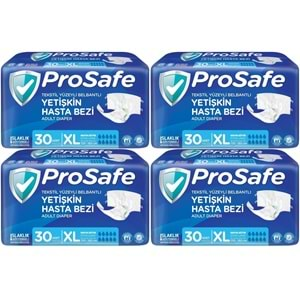 Prosafe Hasta Bezi Yetişkin Bel Bantlı Tekstil Yüzey XL-Extra Large Boy 120 Adet (4PK*30)