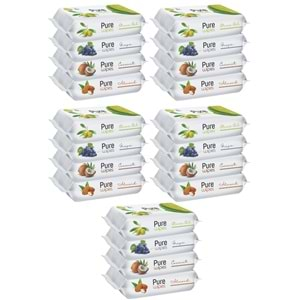 Pure Baby Wipes Islak Havlu Mendil 50 Yaprak 20 Li Set (1000 Yaprak) (Meyveli)