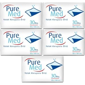 Puremed Hasta Yatak Koruyucu 90*180CM 150 Adet (5PK*30)