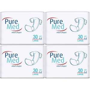 Puremed Hasta Bezi Bel Bantlı Tekstil Yüzey Large L-Büyük 120 Adet (4PK*30)