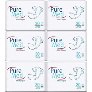 Puremed Hasta Bezi Bel Bantlı Tekstil Yüzey Large L-Büyük 180 Adet (6PK*30)