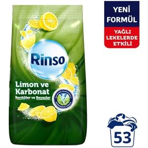 Rinso Matik Toz Deterjan 24KG Limon ve Karbonat / Renkliler ve Beyazlar İçin (3PK*8KG) (159 Yıkama)