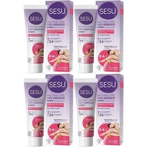 Sesu Tüy Dökücü Krem 100ML Hassas Ciltler (4 Lü Set)