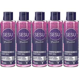 Sesu Simli Cilt Bakım Yağı 150ML (Shımmering Body Oıl) (5 Li Set)