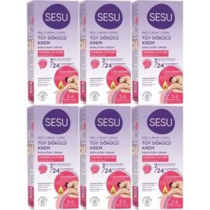 Sesu Tüy Dökücü Krem 40ML Hassas Ciltler/Sensitive (6 Lı Set)