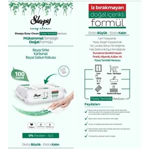 Sleepy Easy Clean Yüzey Temizlik Havlusu 100 Yaprak Plastik Kapaklı (9 Lu Set) 900 Yaprak