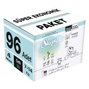 Sleepy Bebek Bezi Bio Natural Beden:4 (7-14KG) Maxi 96 Adet Süper Ekonomik Pk